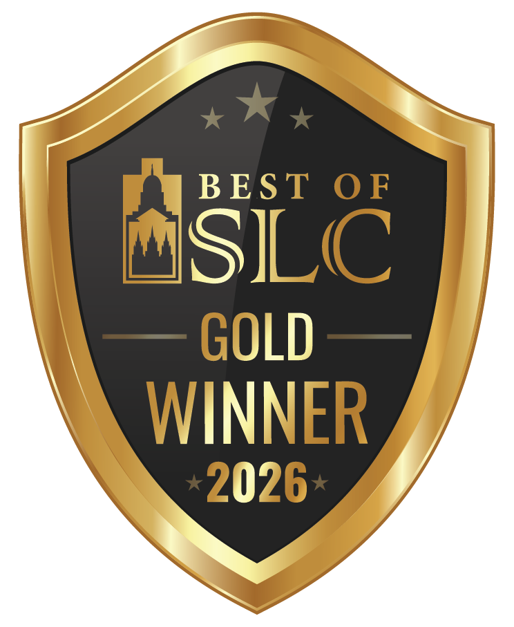 Official 2026 Best of SLC Gold Winner badge — Soda Shop category, awarded to Sizzurp Soda Lab
